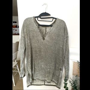 Green oversized long sleep top american eagle